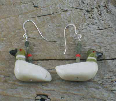 Earrings Southwest Jewelry Carved loons C